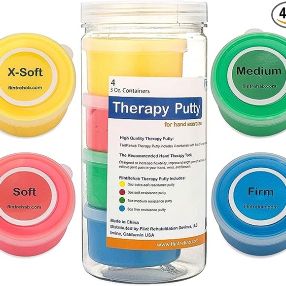 BRAND NEW - FlintRehab Premium Quality Therapy Putty (4 Pack, 3-oz Each) - Picture 1 of 5